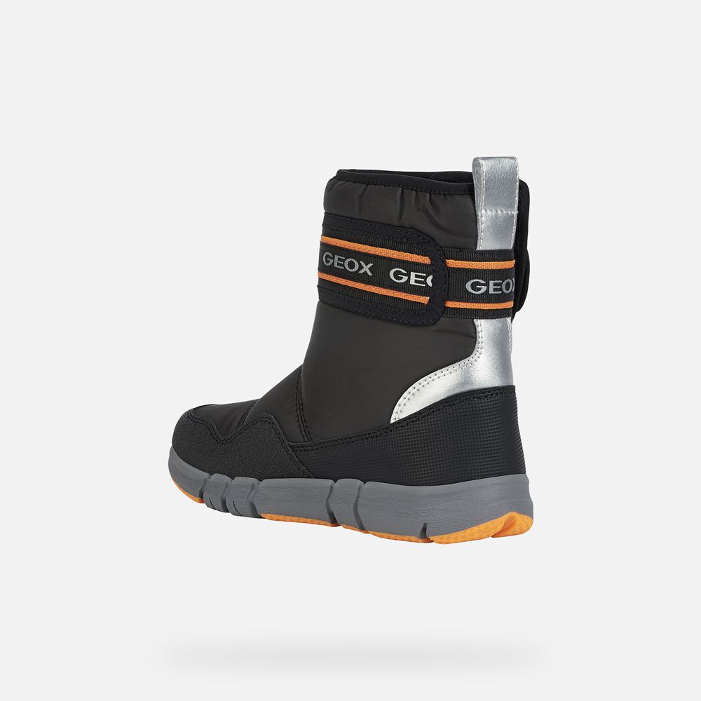 Botas Geox Menino Pretas/Laranja - Flexyper Abx - CUNJQ1624